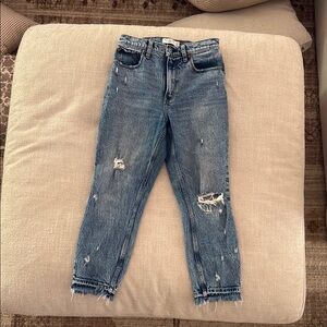 Distressed Blue Jeans